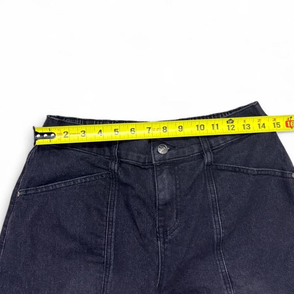 Black Barrel Leg Jeans Madden NYC Front Seam Balloon Pants Skater Grunge Size M - Picture 6 of 8